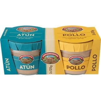 Paté de pollo + paté de atún pack 2 frasco 125 g neto escurrido - Casa Tarradellas