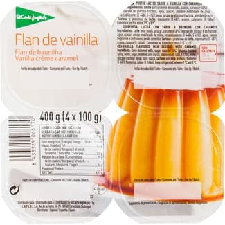 Flan de vainilla sin gluten pack 4 unidades 100 g - El Corte Ingles