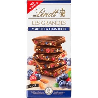 Chocolate negro con almendras y arándanos tableta 150 g - Lindt Les Grandes