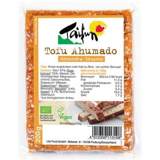 Tofu ahumado con almendra y sésamo ecológico y vegano envase 200 g - Taifun