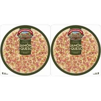 Pizza de jamón y queso pack 2 unidades envase 220 g - Casa Tarradellas