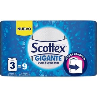 Papel de cocina Gigante 2 capas paquete 3 rollos - Scottex