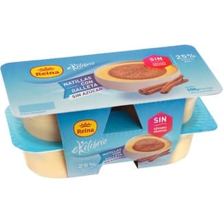 Ekilibrio natillas con galleta sin azúcares añadidos pack 4 unidades 125 g - Reina