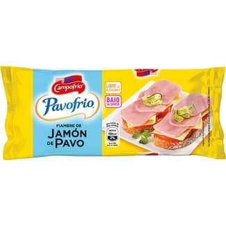 Pavofrío fiambre de jamón de pavo mini bajo en grasa sin gluten sin lactosa pieza 380 g - Campofrio