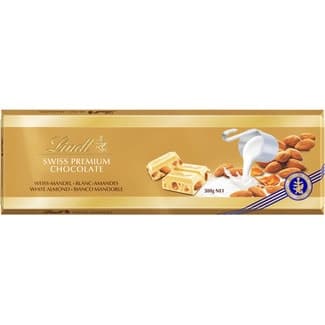 Chocolate blanco con almendras tableta 300 g - Lindt Swiss Premium