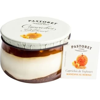 Caprichos yogur natural azucarado con manzana al horno sin gluten envase 150 g - Pastoret