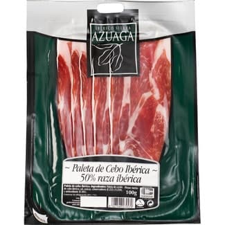 Paleta de cebo ibérica 50% raza ibérica en lonchas sin gluten envase 100 g - Sierra De Azuaga