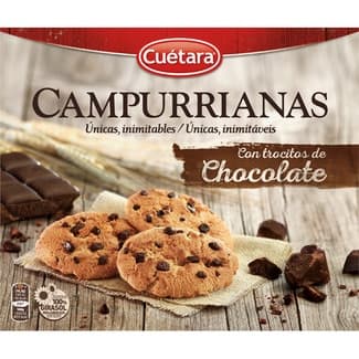Galletas con trocitos de chocolate estuche 417 g - Cuetara Campurrianas