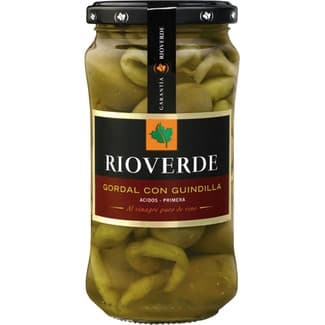 Aceitunas gordal con guindilla al vinagre puro de vino frasco 180 g neto escurrido - Rioverde