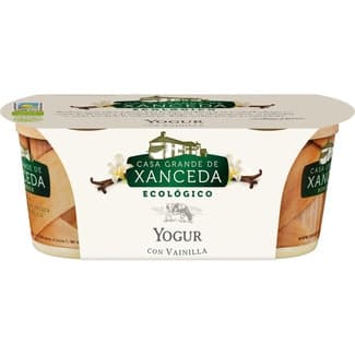 Yogur con vainilla sin gluten ecológico pack 2 unidades 125 g - Casa Grande De Xanceda