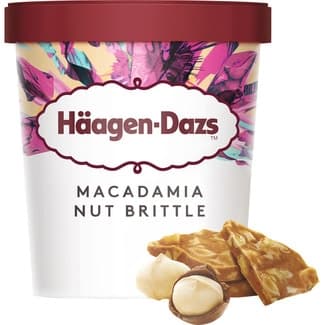 Macadamia Nut Brittle helado de vainilla con nueces de macadamia caramelizadas tarrina 460 ml - Haagen-dazs