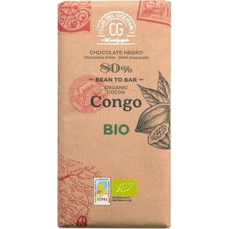 Chocolate negro 80% cacao del Congo ecológico tableta 100 g - Club Del Gourmet
