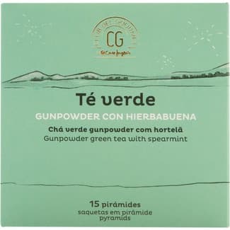 Té verde gunpowder con hierbabuena 15 pirámides estuche 33,75 g - Club Del Gourmet