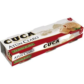 Atún claro en aceite de oliva pack 3 latas 67 g neto escurrido - Cuca