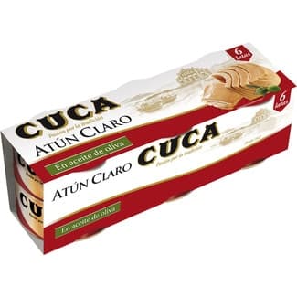 Atún claro en aceite de oliva pack 6 latas 48 g neto escurrido - Cuca