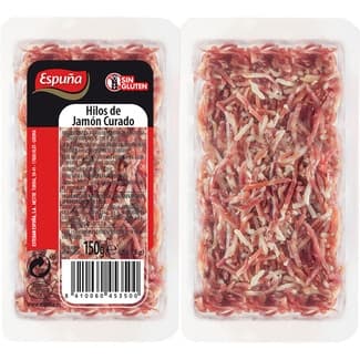 Hilos de jamón curado sin gluten pack 2 x 75 g envase 150 g - Espuña