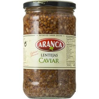 Lenteja caviar cocida frasco 580 ml - Aranca