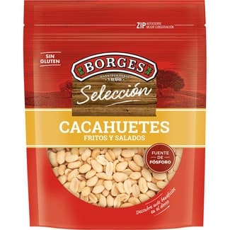 Cacahuetes pelados fritos y salados bolsa 200 g - Borges Seleccion
