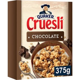 Cruesli copos de avena integral con chocolate paquete 375 g - Quaker