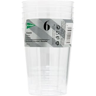 Vaso transparente reutilizable 320 cc paquete 6 unidades - El Corte Ingles