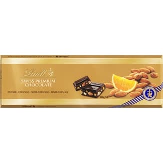Chocolate negro con naranja y almendras tableta 300 g - Lindt Swiss Premium