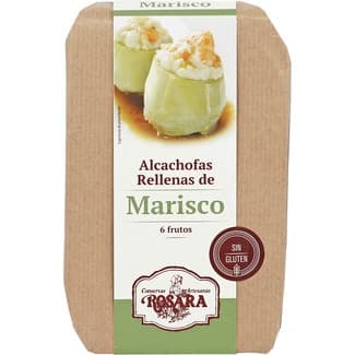 Alcachofas rellenas de marisco 6 frutos Sin Gluten lata 420 g - Rosara