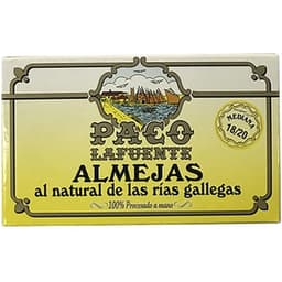 Almejas al natural de las rías gallegas medianas 18-20 lata 65 g neto escurrido - Paco Lafuente
