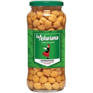 Garbanzos cocidos al natural frasco 400 g neto escurrido - La Asturiana