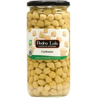 Garbanzos cocidos al natural ecológicos frasco 660 g neto escurrido - Pedro Luis