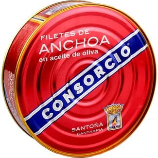 Filetes de anchoa en aceite de oliva lata 400 g neto escurrido - Consorcio