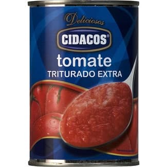 Tomate natural triturado extra lata 400 g - Cidacos