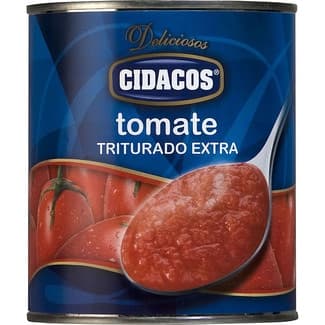 Tomate natural triturado extra lata 800 g - Cidacos