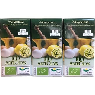 Mayonesa procedente de agricultura ecológica pack 3 envases 125 ml - Arteoliva