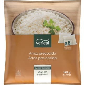 Arroz precocido 6 raciones individuales bolsa 1002 g - Verleal