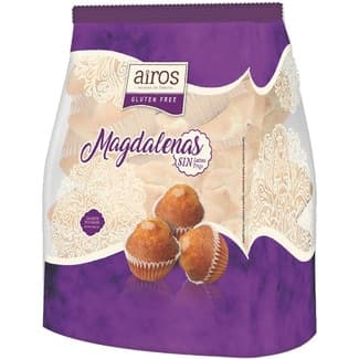 Magdalenas sin gluten y sin lactosa envase 210 g - Airos