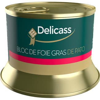 Bloc de foie gras de pato sin gluten lata 130 g - Delicass