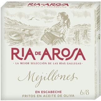 Mejillones en escabeche de las rías gallegas fritos en aceite de oliva 6-8 piezas lata 69 g - Ria De Arosa
