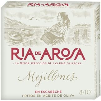Mejillones en escabeche de las rías gallegas fritos en aceite de oliva 8-10 piezas lata 69 g - Ria De Arosa
