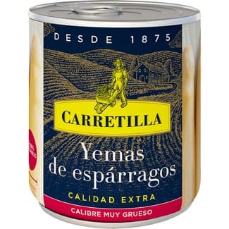 Yemas de espárragos calidad extra muy gruesos lata 135 g neto escurrido - Carretilla