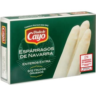 Espárragos blancos extra IGP de Navarra 9-12 piezas lata 220 g neto escurrido - Viuda De Cayo