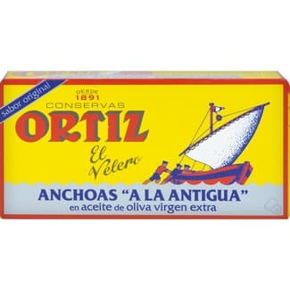 Filetes de anchoa a la antigua en aceite de oliva virgen extra lata 29 g neto escurrido - Ortiz