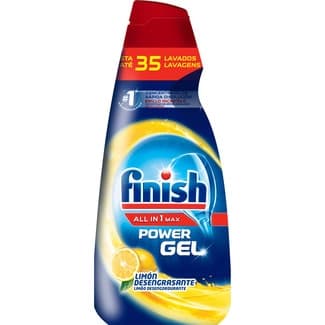 Detergente lavavajillas todo en 1 Max Power Gel limón desengrasante botella 35 dosis - Finish