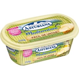 Mantequilla mediterránea fácil de untar con aceite de oliva de Andalucía tarrina 250 g - Asturiana