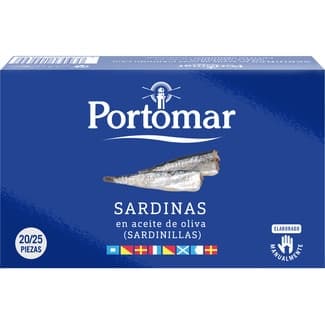 Sardinillas en aceite de oliva 20-25 piezas lata 81 g neto escurrido - Portomar