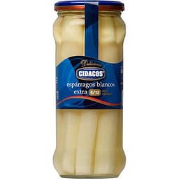 Espárragos blancos muy gruesos 6-12 piezas frasco 325 g neto escurrido - Cidacos