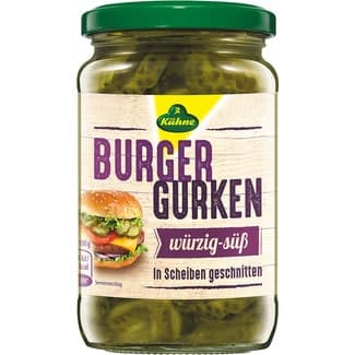 Pepinillos laminados burger gurken tarro 330 g - Kuhne