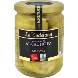 Corazones de alcachofa enteras IGP de Tudela 8-12 piezas frasco 250 g neto escurrido - La Tudelana