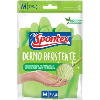 Dermo Resistente guantes reutilizables de latex interior 100% textil talla M paquete 1 unidad - Spontex