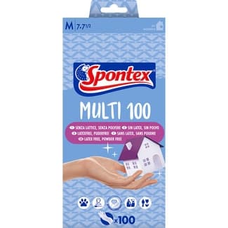 Multi guantes finos desechables sin látex hipoalergénicos talla M caja 100 unidades - Spontex