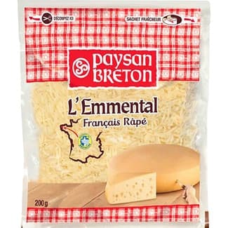 Queso francés rallado emmental bolsa 200 g - Paysan Breton